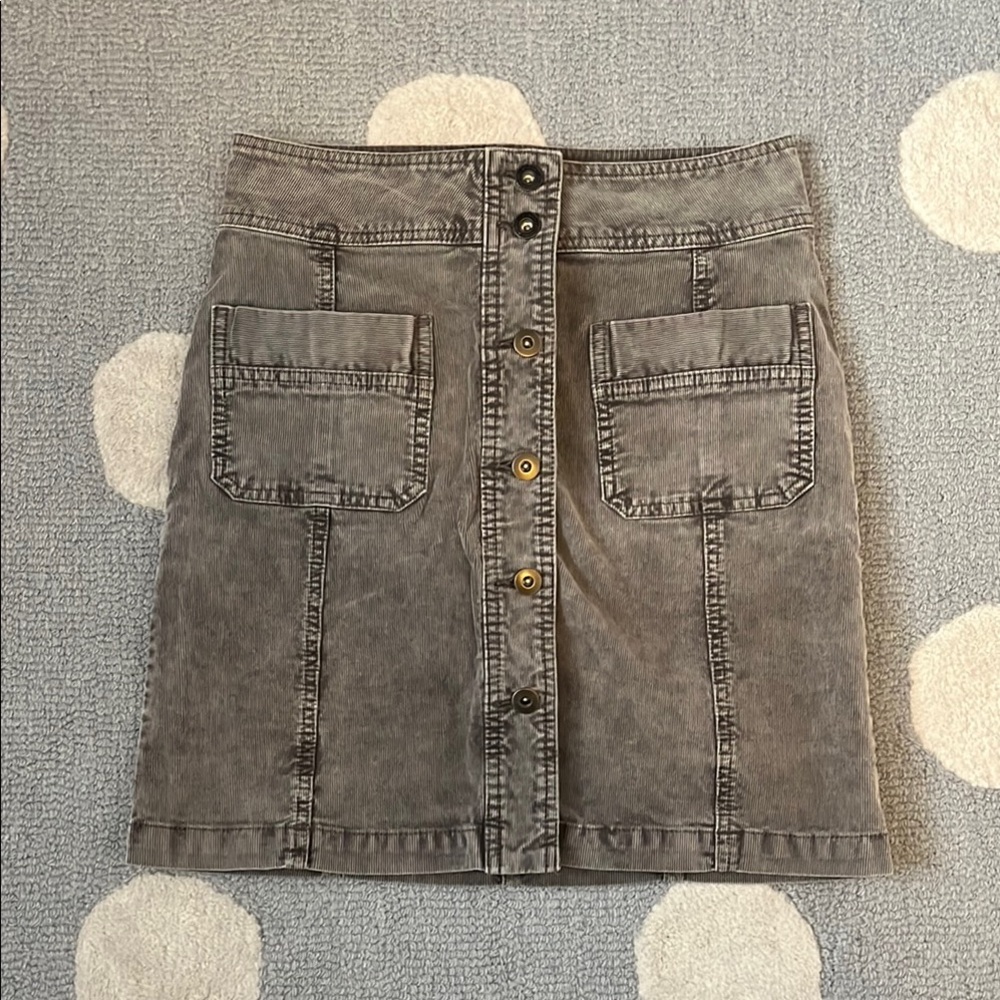 Gray Prana Button-Front Women's Skirt